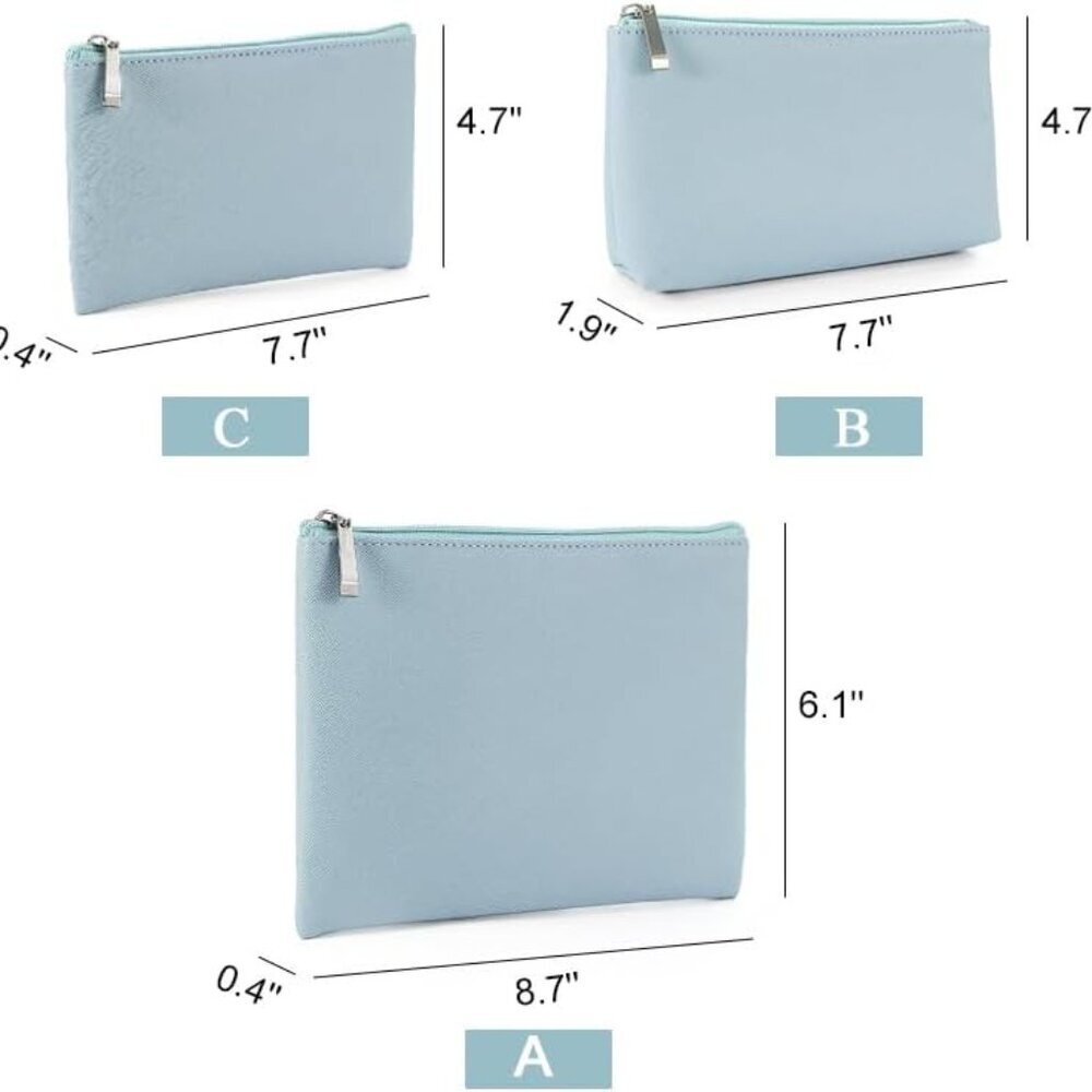 Small Makeup Bag for Travel, 2 Pcs Zipper Pouch for Purse, Waterproof Makeup Bag - Picture 3 of 6